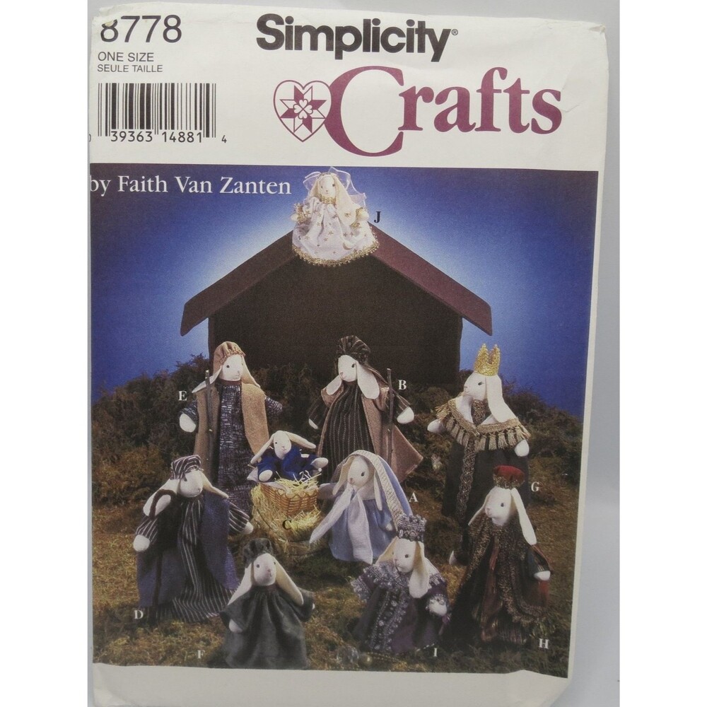 Simplicity Crafts 8778 Bunny Nativity Set ONE SIZE 1994 Christmas Craft
